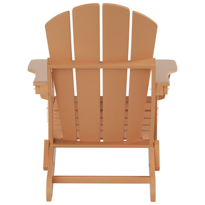 Polytrends Laguna Hdpe All Weather Outdoor Patio Foldable Adirondack Chair With Side Table (2-Piece Set)
