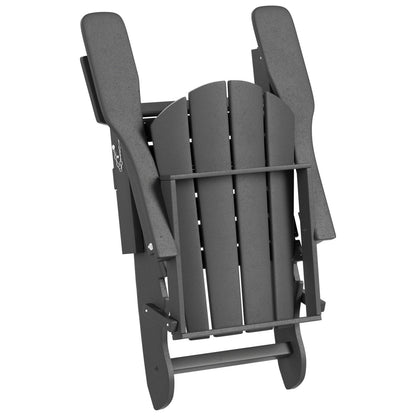 Polytrends Laguna Hdpe All Weather Outdoor Patio Foldable Adirondack Chair With Side Table (2-Piece Set)