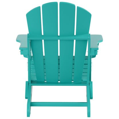 Polytrends Laguna Hdpe All Weather Outdoor Patio Foldable Adirondack Chair With Side Table (2-Piece Set)