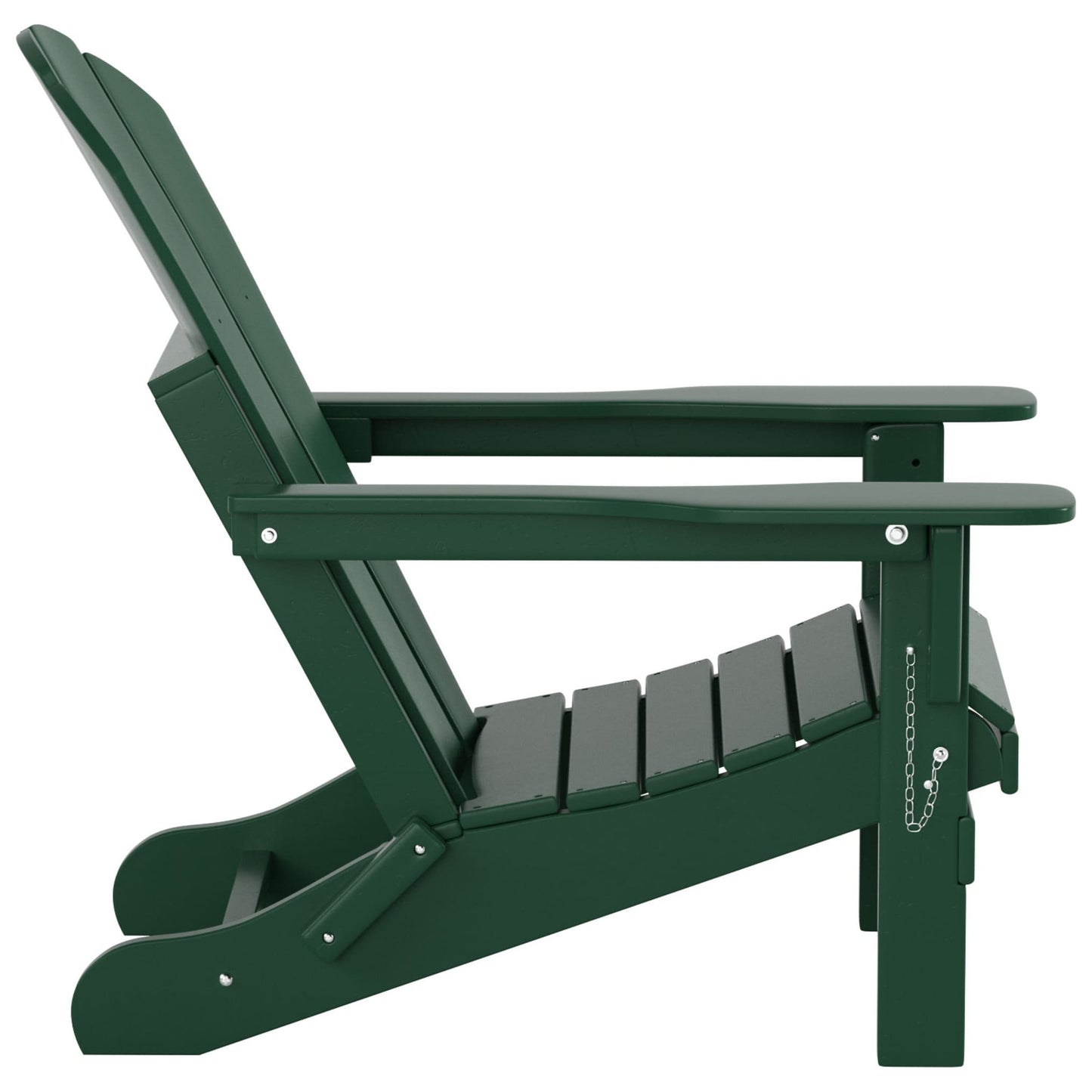Polytrends Laguna Hdpe All Weather Outdoor Patio Foldable Adirondack Chair With Side Table (2-Piece Set)