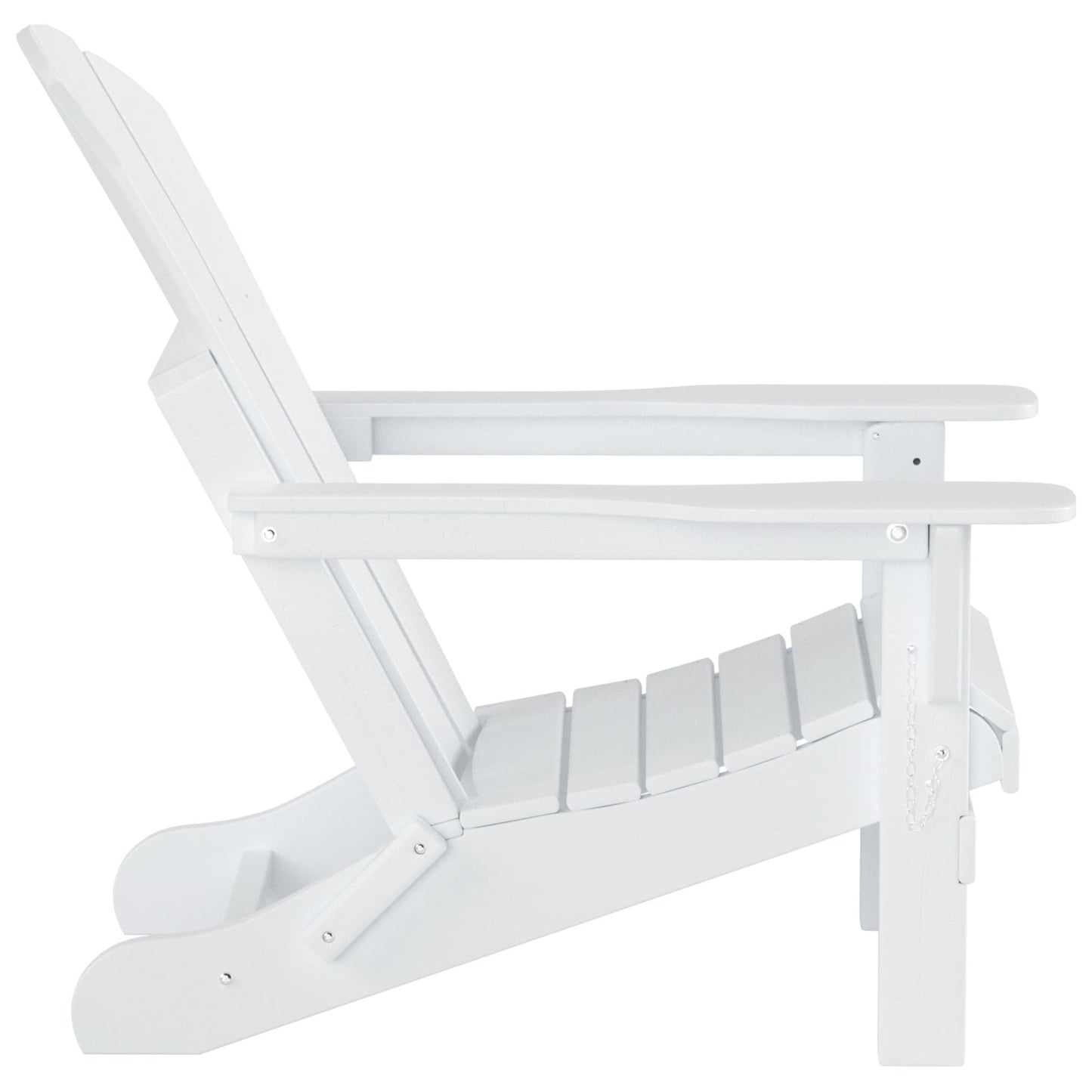 Polytrends Laguna Hdpe All Weather Outdoor Patio Foldable Adirondack Chair With Side Table (2-Piece Set)