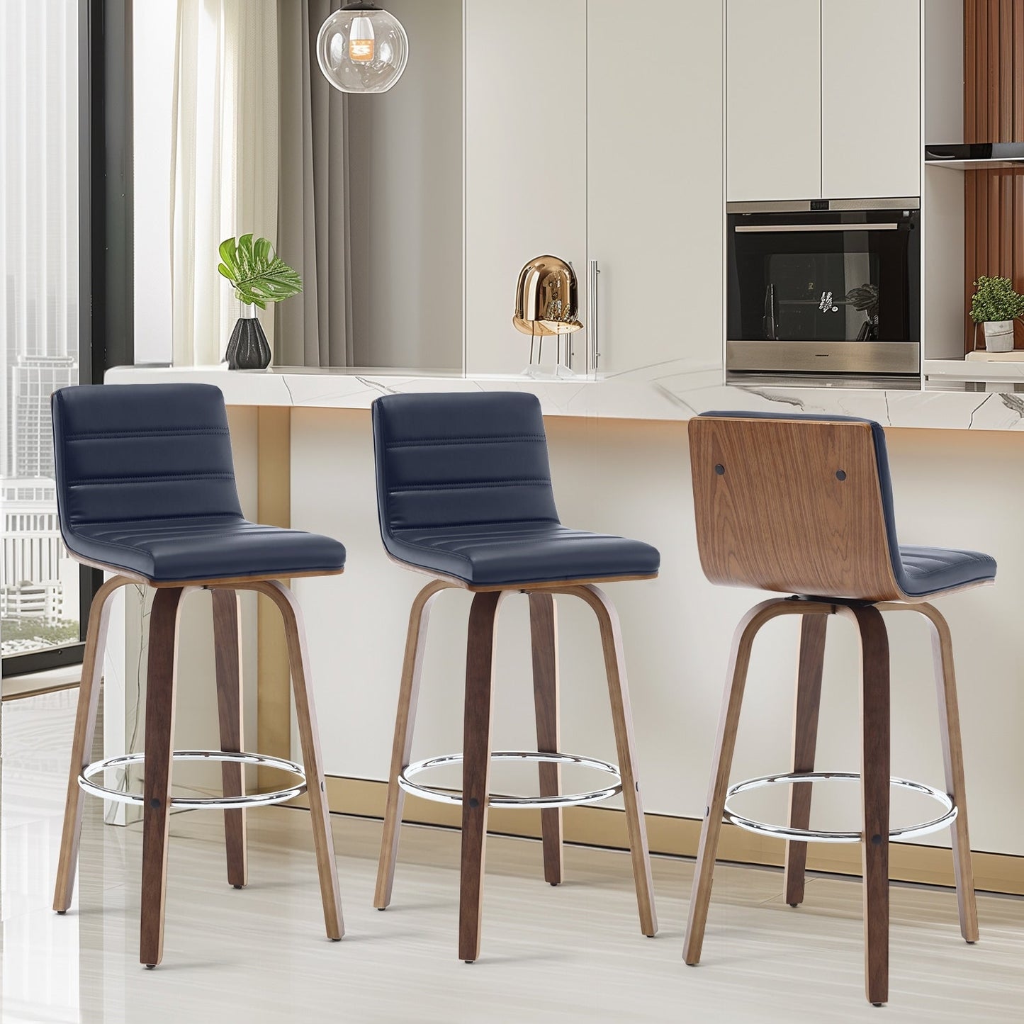 26/29 Faux Leather Swivel Bar/Counter Stools, Set of 2/3