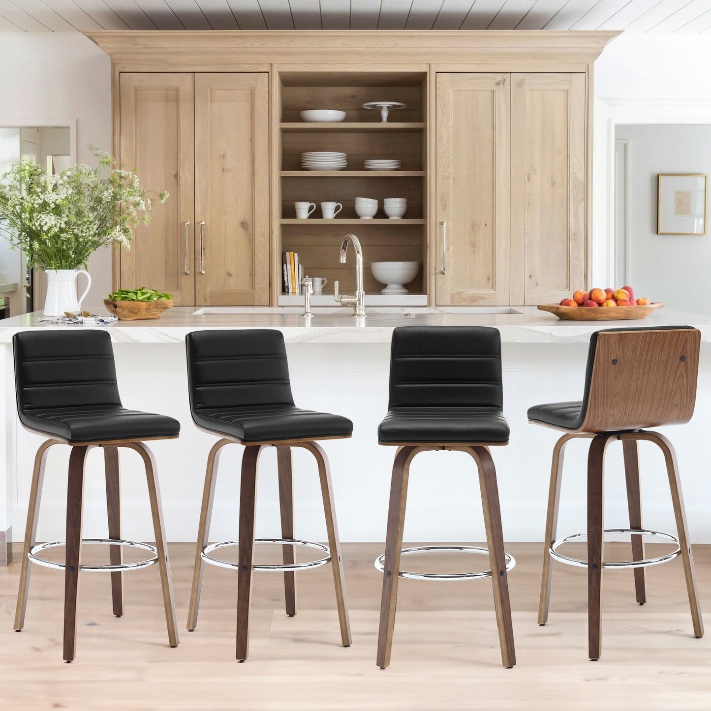 26/29 Faux Leather Swivel Bar/Counter Stools, Set of 2/3