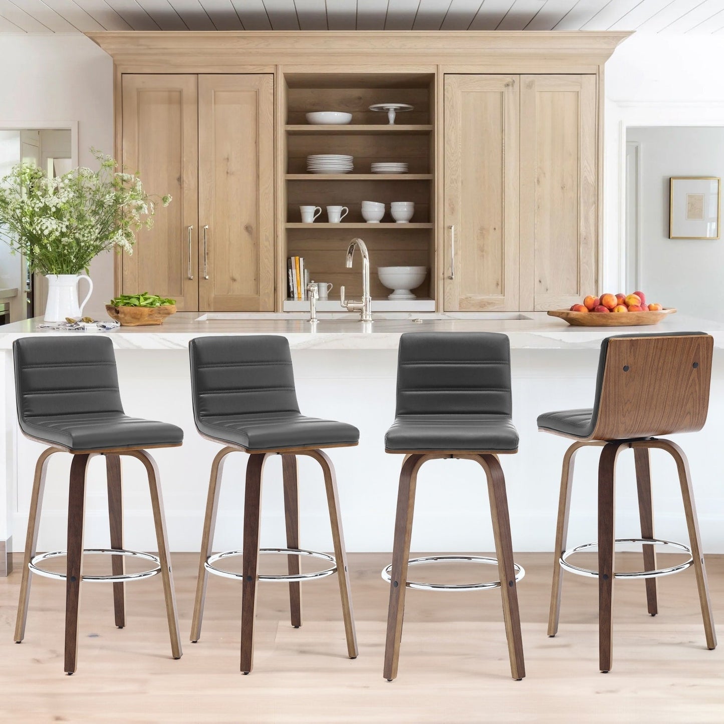 26/29 Faux Leather Swivel Bar/Counter Stools, Set of 2/3