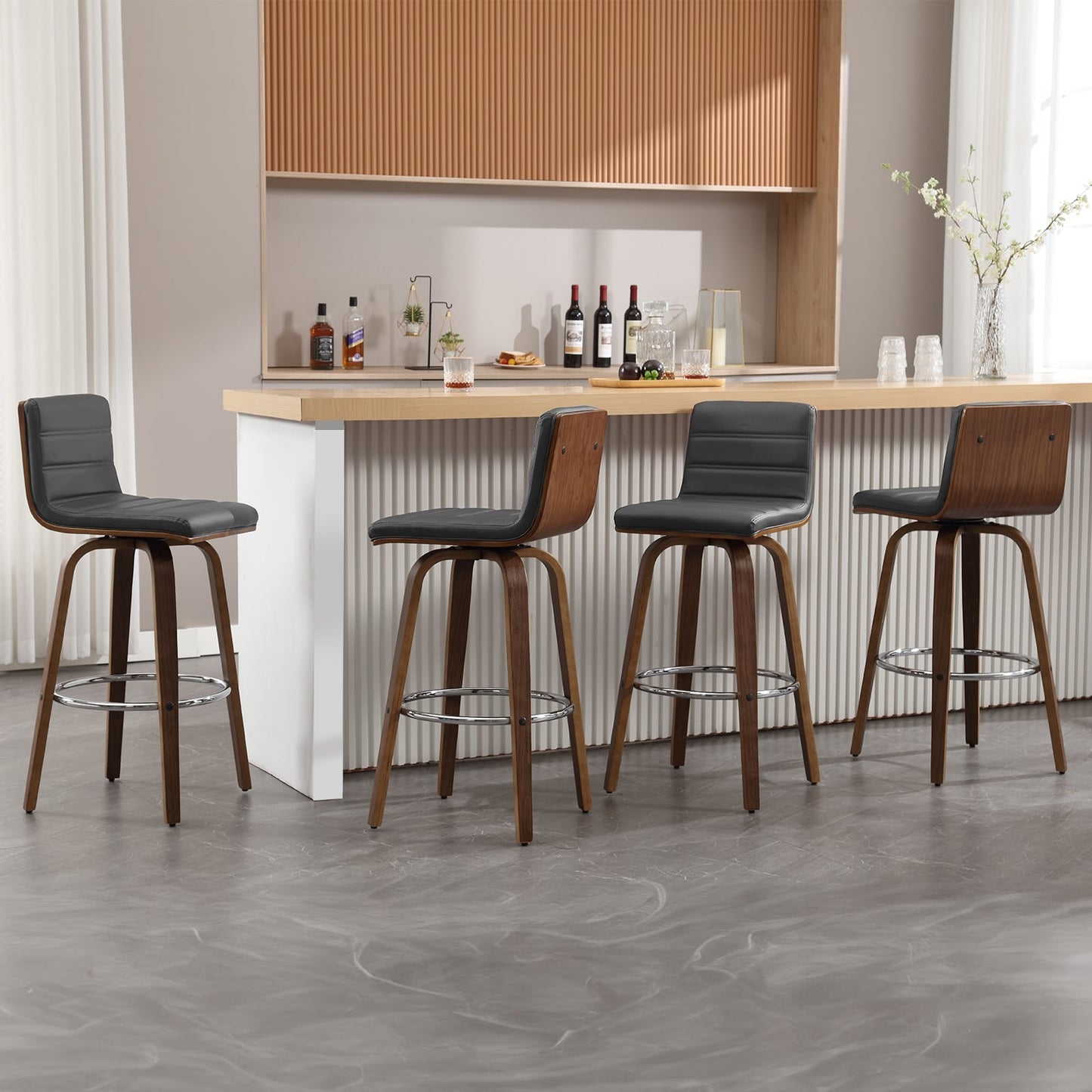 26/29 Faux Leather Swivel Bar/Counter Stools, Set of 2/3