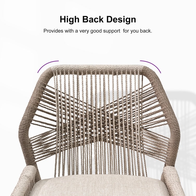 PURPLE LEAF Dining Set Patio Metal Rectangular Table and Wicker Rattan Chairs for Outside Porch Modern Outdoor Furniture Sets