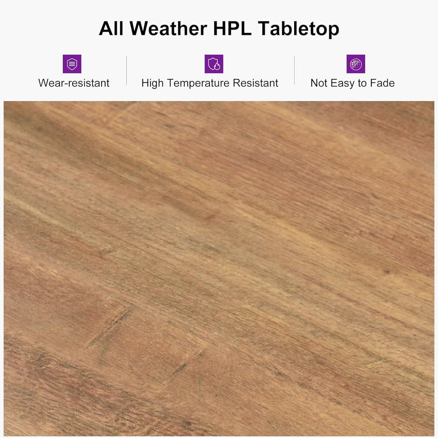 PURPLE LEAF Outdoor Dining Set Teak Aluminum Patio Furniture Set Dining Table And Wicker Chairs