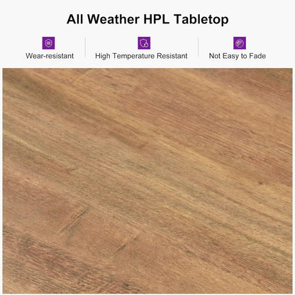 PURPLE LEAF Outdoor Dining Set Teak Aluminum Patio Furniture Set Dining Table And Wicker Chairs