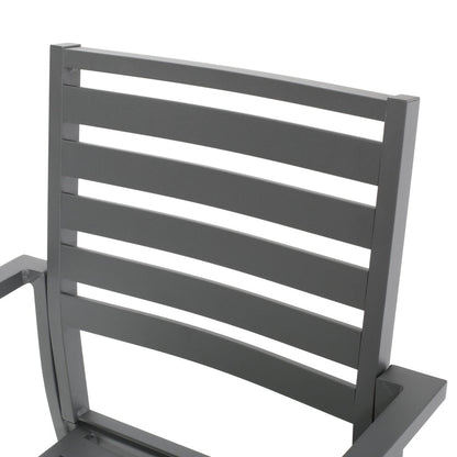 Pabara Outdoor Modern 6 Seater Aluminum Dining Set with Expandable Table by Christopher Knight Home