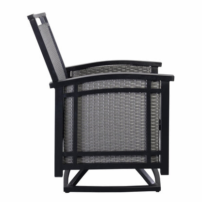 Westin Aluminum & Wicker Swivel Rocking 5pc Dining Set