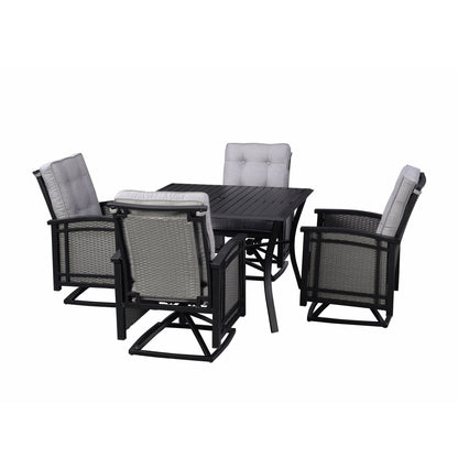 Westin Aluminum & Wicker Swivel Rocking 5pc Dining Set