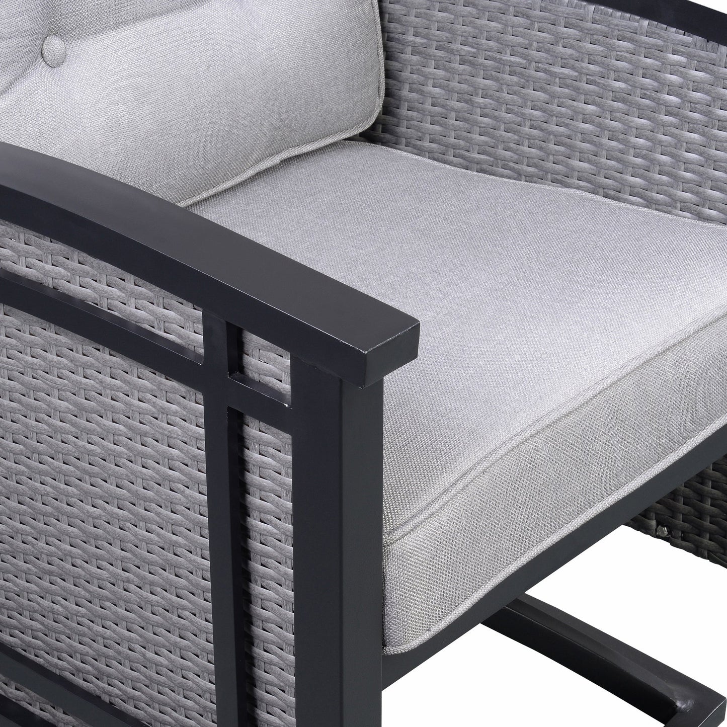 Westin Aluminum & Wicker Swivel Rocking 5pc Dining Set
