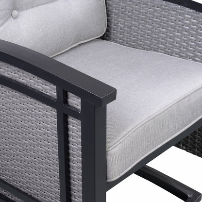 Westin Aluminum & Wicker Swivel Rocking 5pc Dining Set