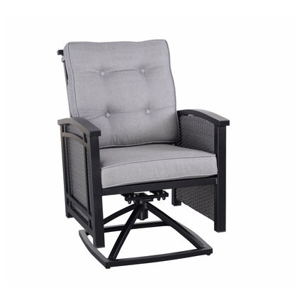 Westin Aluminum & Wicker Swivel Rocking 5pc Dining Set