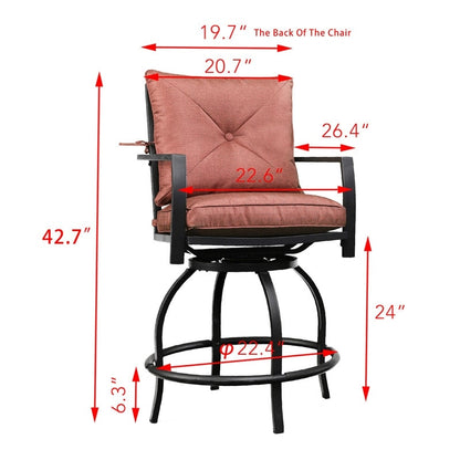 Patio Festival 3-Piece Outdoor Bar Height Bistro Dining Set