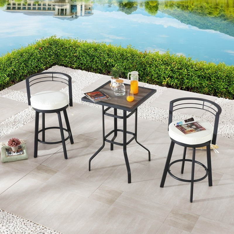 Patio Festival 3-Piece Outdoor Bar Height Bistro Dining Set