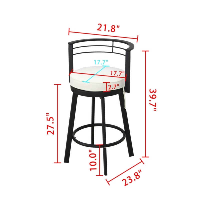 Patio Festival 3-Piece Outdoor Bar Height Bistro Dining Set