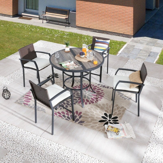 Patio Festival 4-Person Outdoor 45.3'' Round Bar Height Dining Set