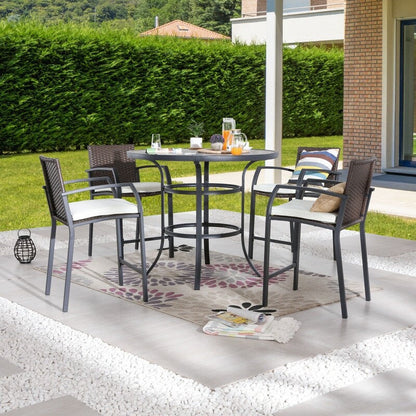 Patio Festival 4-Person Outdoor 45.3'' Round Bar Height Dining Set
