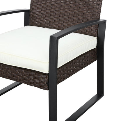 Patio Festival 5-Piece Outdoor Wicker Conversation Set with Ottomans and Table