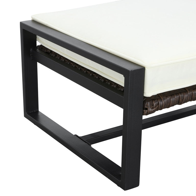 Patio Festival 5-Piece Outdoor Wicker Conversation Set with Ottomans and Table