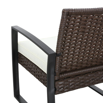 Patio Festival 5-Piece Outdoor Wicker Conversation Set with Ottomans and Table