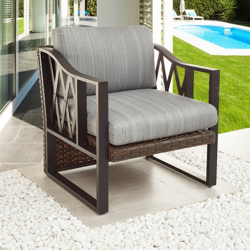 Patio Festival Five-Wicker Outdoor 5-Piece Conversation Set