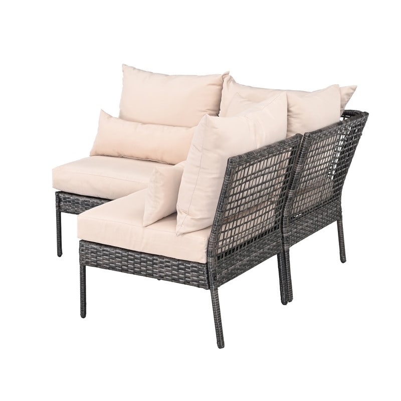 Patio Festival 3-Piece Outdoor Sectional Seating Set with Cushions