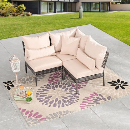 Patio Festival 3-Piece Outdoor Sectional Seating Set with Cushions