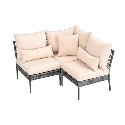 Patio Festival 3-Piece Outdoor Sectional Seating Set with Cushions