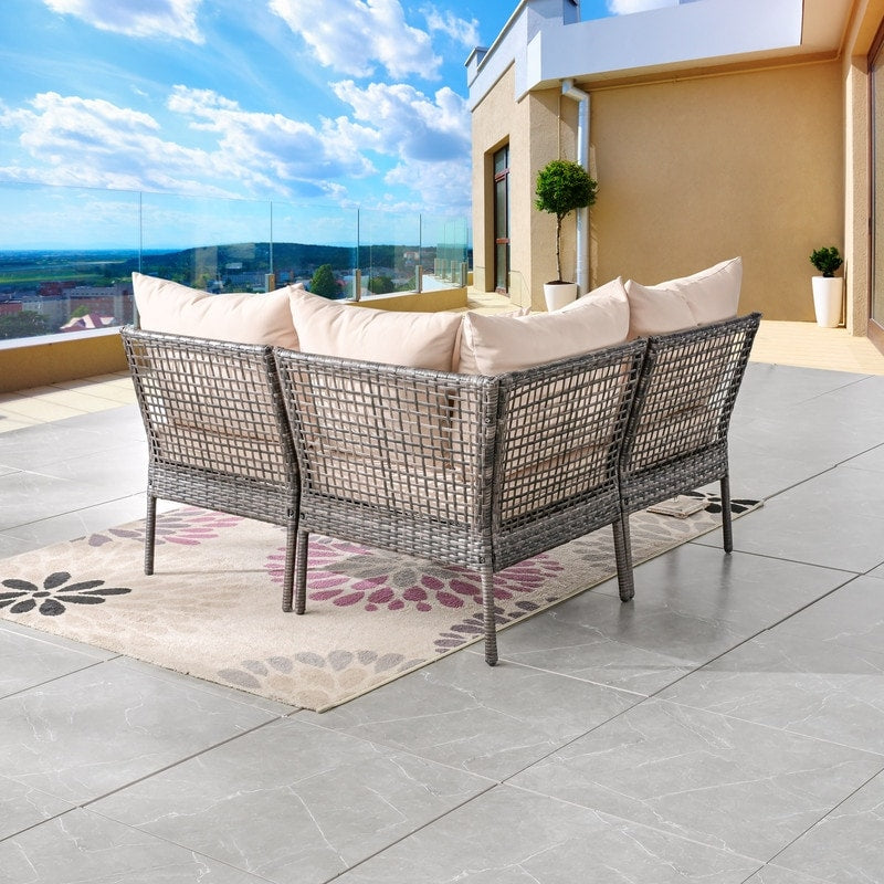Patio Festival 3-Piece Outdoor Sectional Seating Set with Cushions