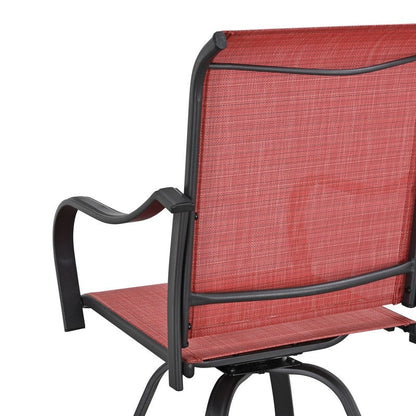 Patio Festival Outdoor Metal High Back Swivel Bar Chair (2-Pack)