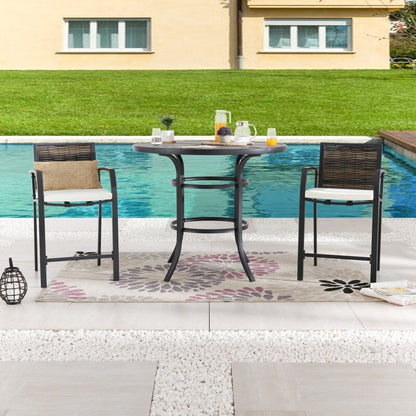 Patio Festival Outdoor 2-Person Round Dining Set with Cushions