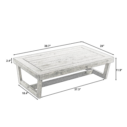 Patio Furniture Outdoor Wood Loveseat Chair Set with Cushion