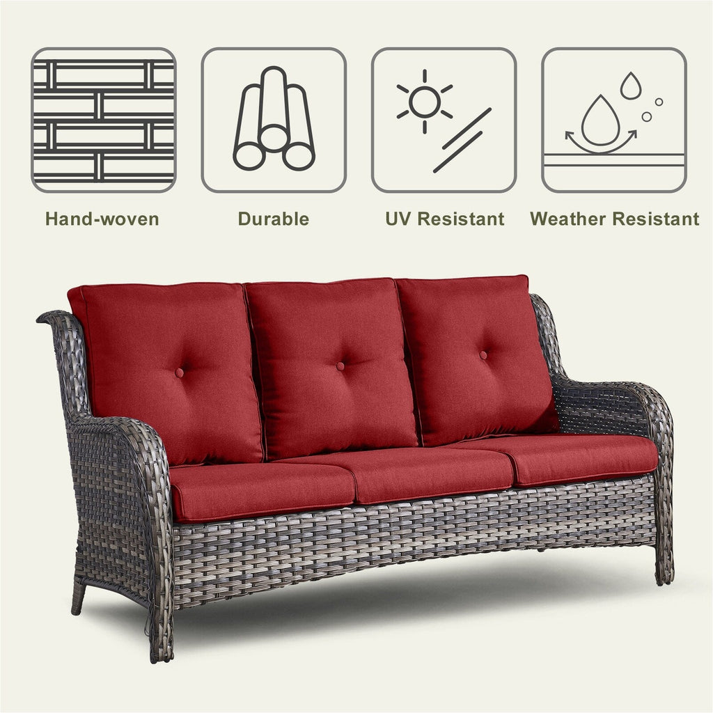 Patio Sofa Sets with Fire Pit Table