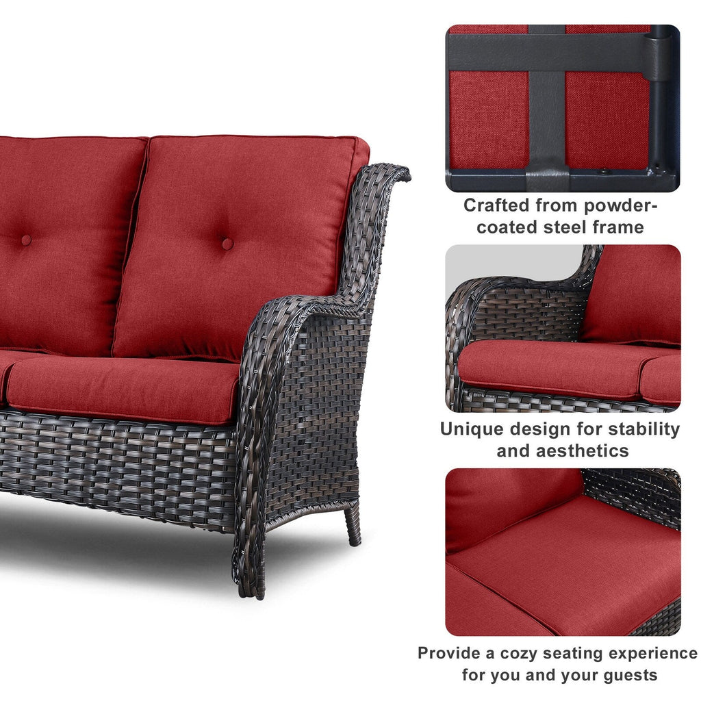 Patio Sofa Sets with Fire Pit Table