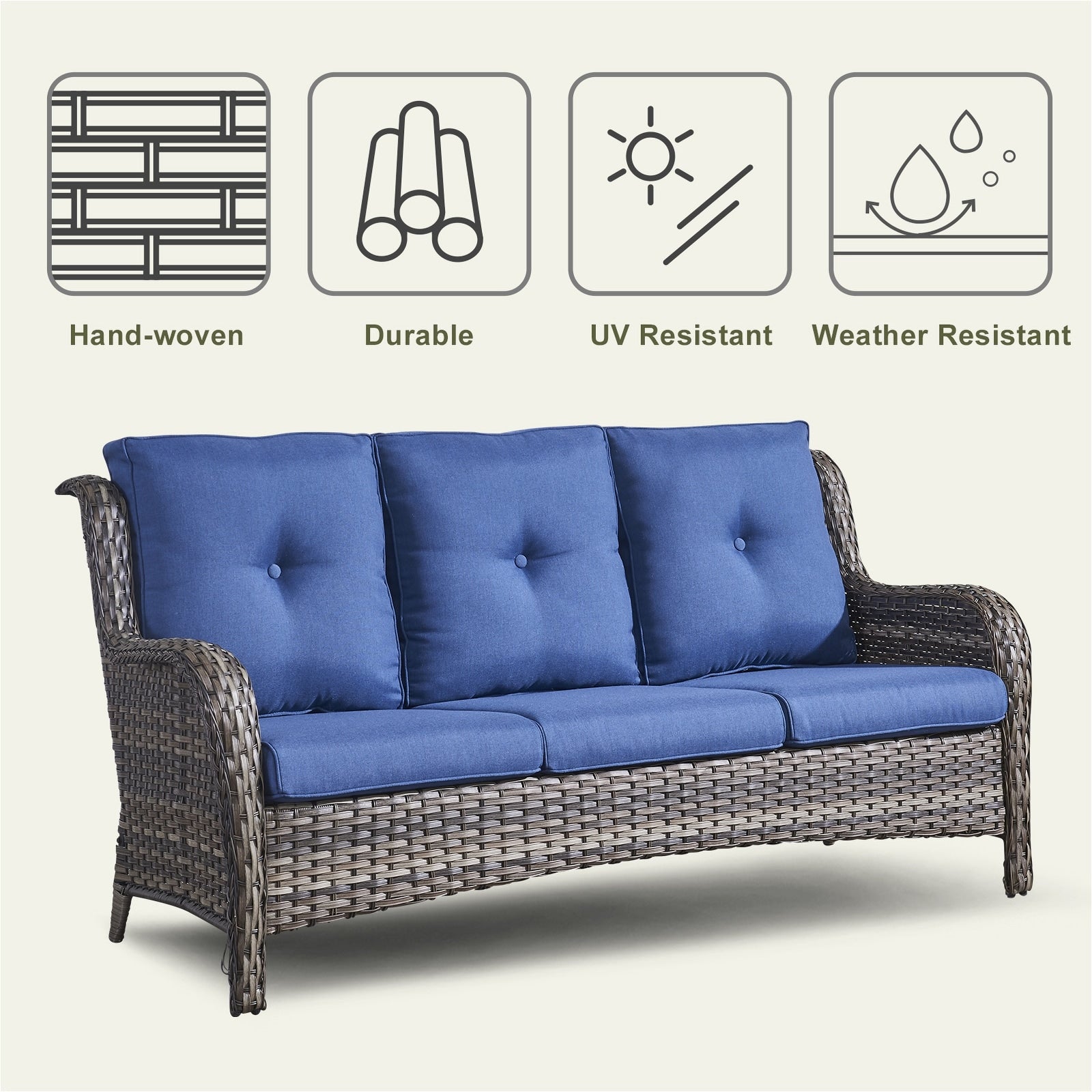 Patio Sofa Sets with Fire Pit Table