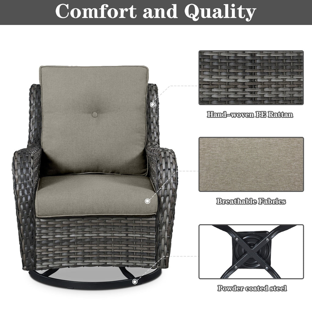 Patio Sofa Sets with Fire Pit Table