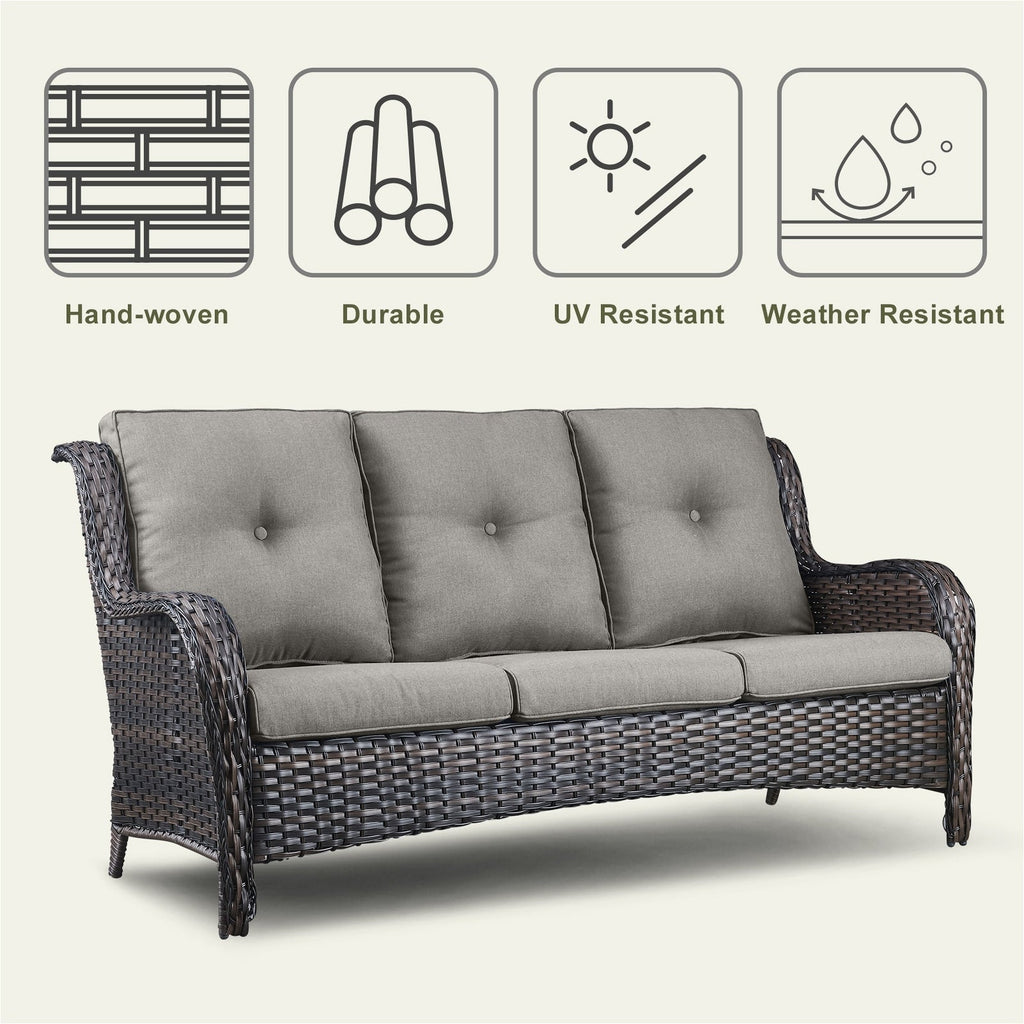 Patio Sofa Sets with Fire Pit Table