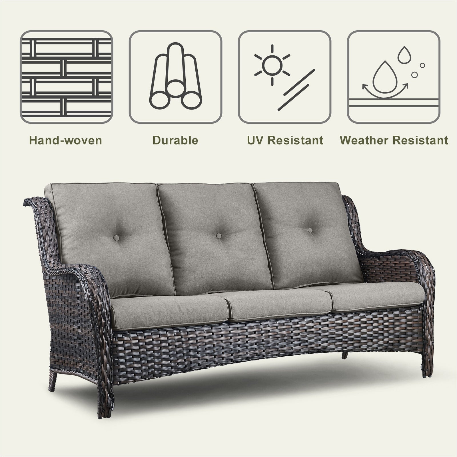 Patio Sofa Sets with Fire Pit Table
