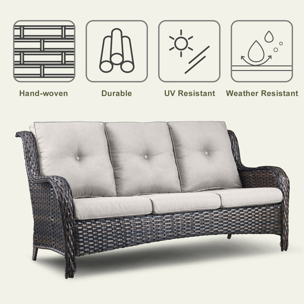 Patio Sofa Sets with Fire Pit Table