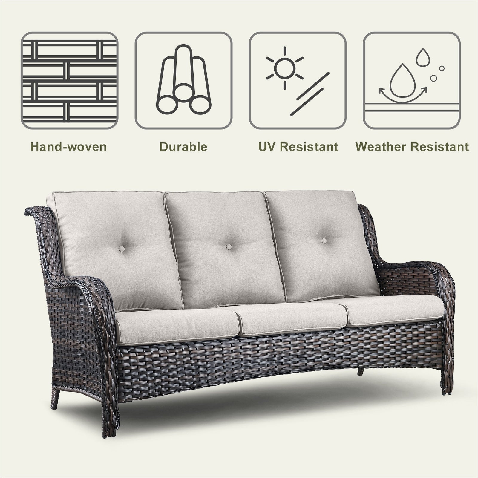Patio Sofa Sets with Fire Pit Table