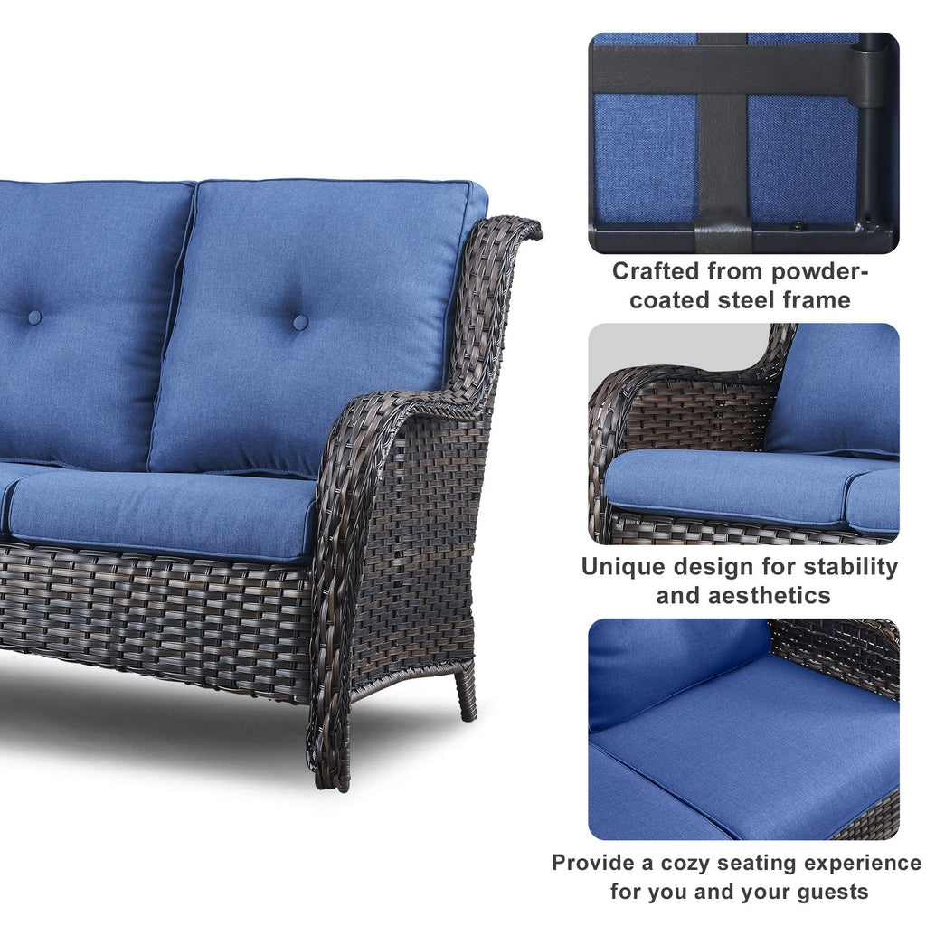 Patio Sofa Sets with Fire Pit Table