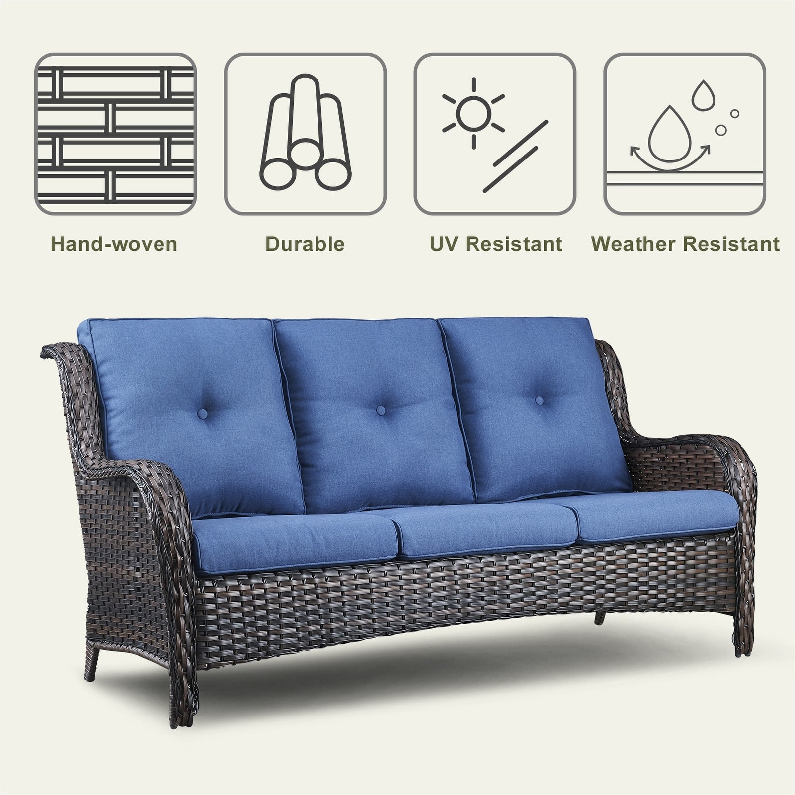 Patio Sofa Sets with Fire Pit Table