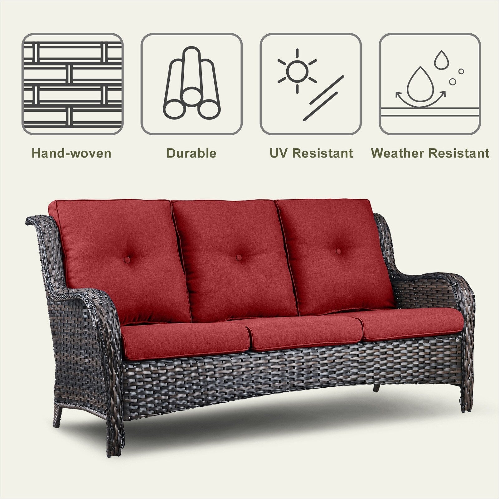 Patio Sofa Sets with Fire Pit Table