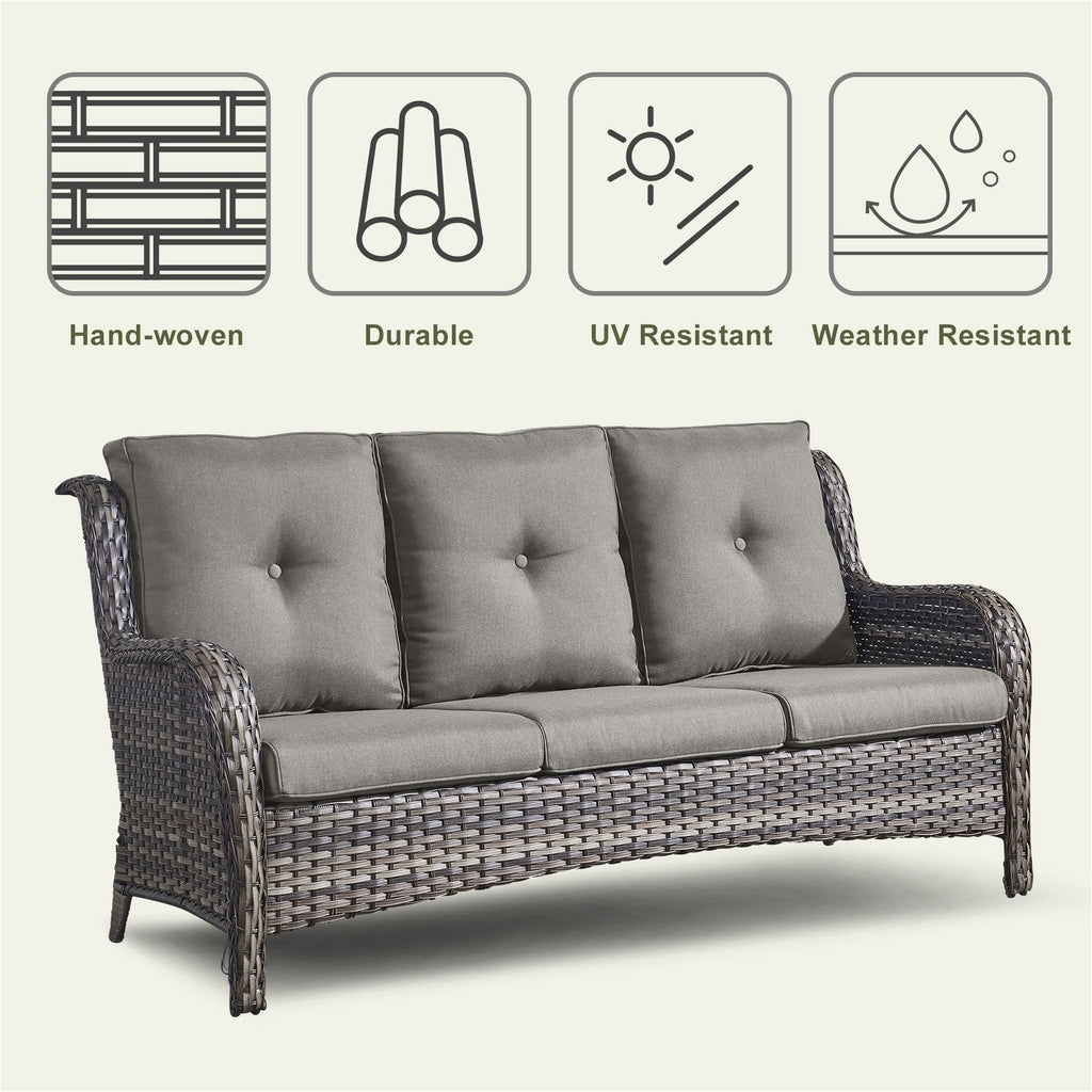 Patio Sofa Sets with Fire Pit Table