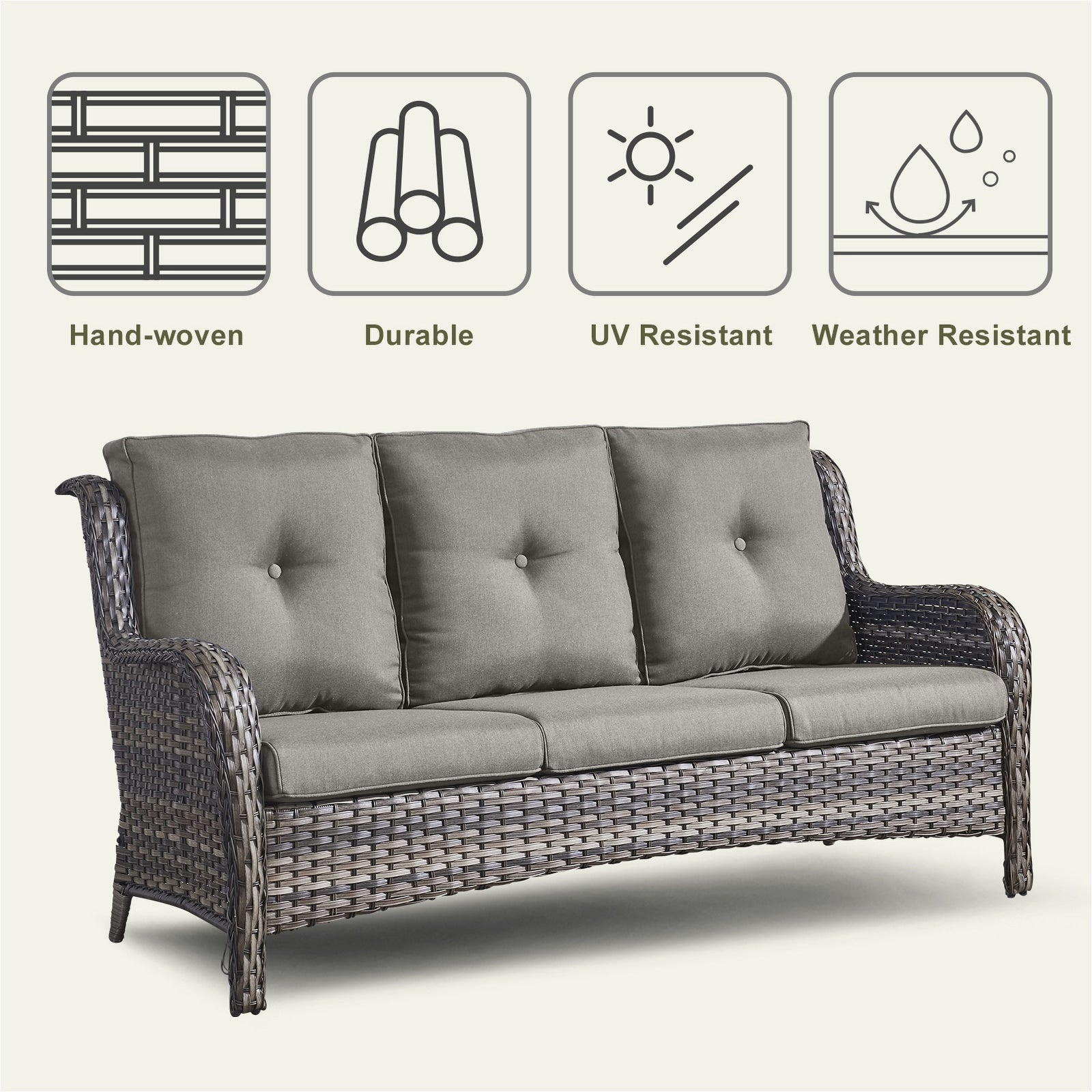 Patio Sofa Sets with Fire Pit Table