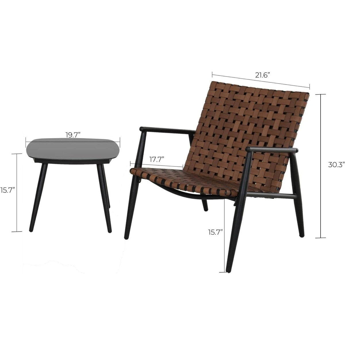Patio Wicker Rattan Adirondack Chairs And Table Set