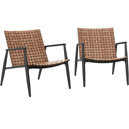 Patio Wicker Rattan Adirondack Chairs And Table Set