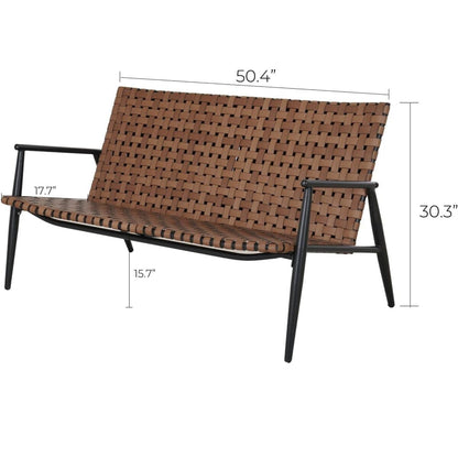 Patio Wicker Rattan Adirondack Chairs And Table Set